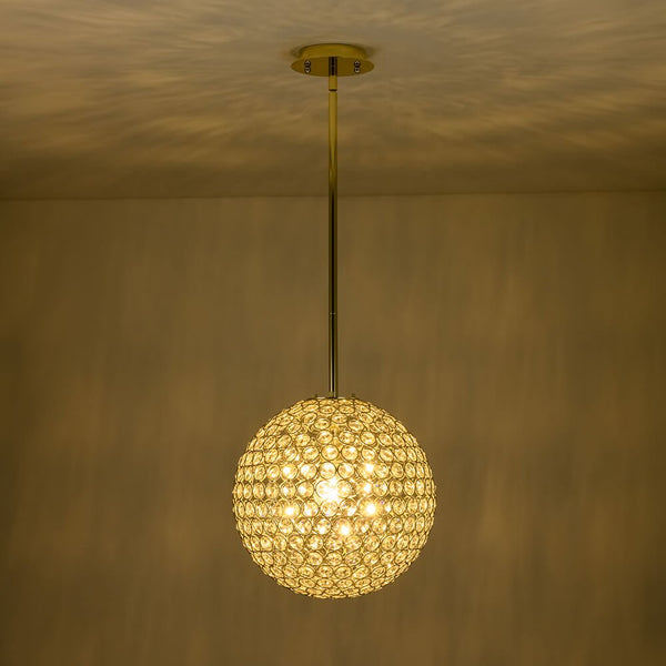 1 - Light Luxury Golden Crystal Sphere Pendant - Yiilighting