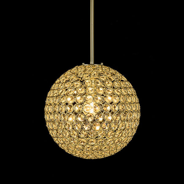 1 - Light Luxury Golden Crystal Sphere Pendant - Yiilighting