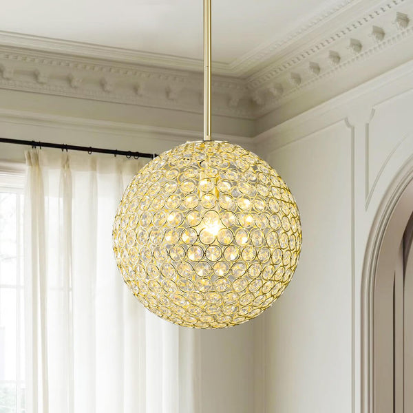 1 - Light Luxury Golden Crystal Sphere Pendant - Yiilighting