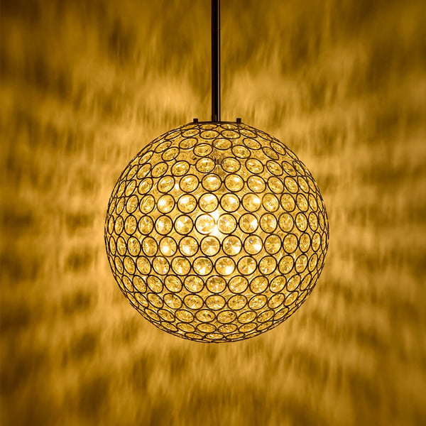 1 - Light Luxury Golden Crystal Sphere Pendant - Yiilighting