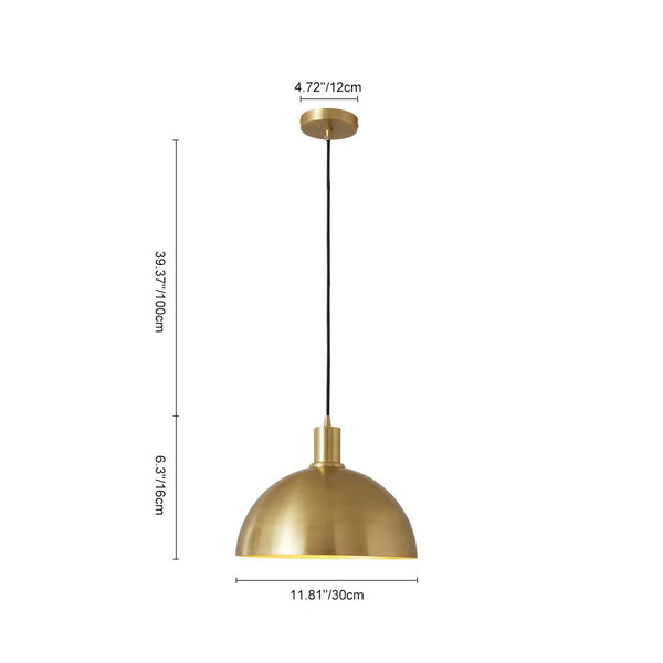 1 - Light Mid - Century Modern Brass Dome Pendant Light - Yiilighting