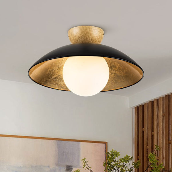 1 - Light Modern Dome Bowl Semi - Flush Mount Ceiling Light - Yiilighting