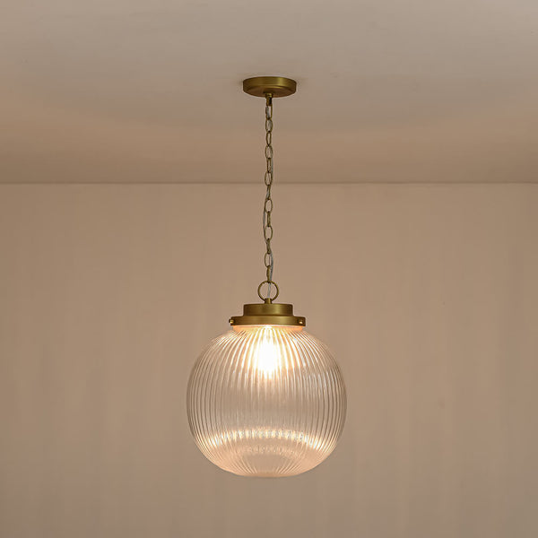 1 - Light Ripple Glass Globe Pendant - Yiilighting