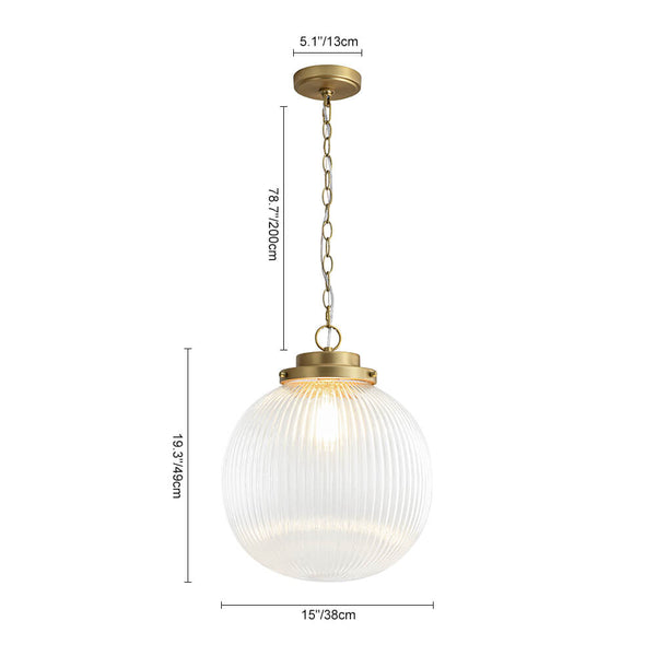 1 - Light Ripple Glass Globe Pendant - Yiilighting