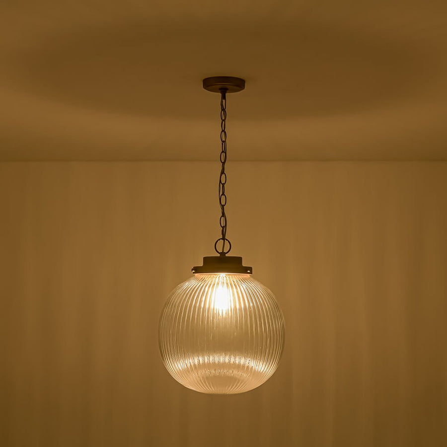 1-Light Ripple Glass Globe Pendant | yiilighting – Yiilighting
