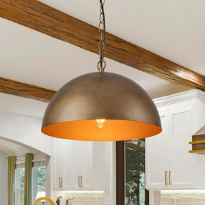 1 - Light Vintage Metal Dome Pendant - Yiilighting