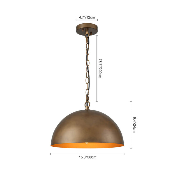 1 - Light Vintage Metal Dome Pendant - Yiilighting