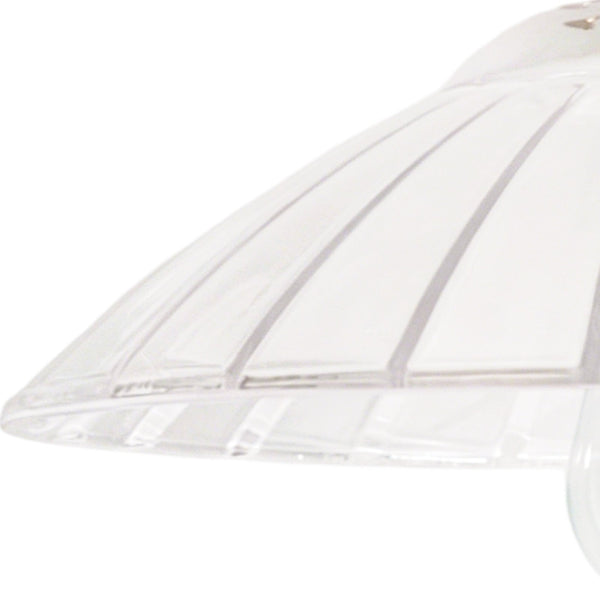 1-Light Vintage Ribbed Glass Brass Dome Pendant Light - Yiilighting