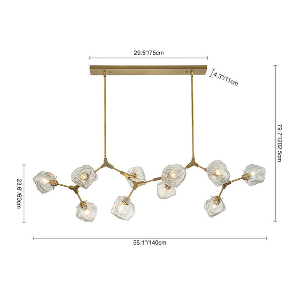 10 - Light Modern Branching Ice Glass Chandelier - Yiilighting