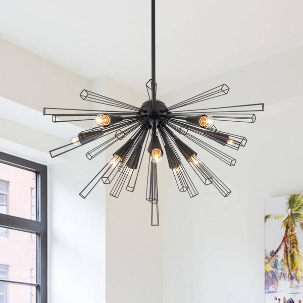 10 - Light Modern Sputnik Sunburst Chandelier - Yiilighting