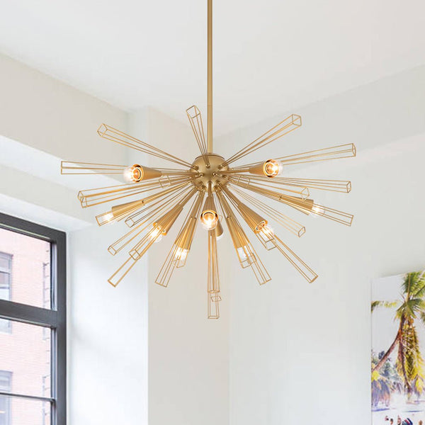 10 - Light Modern Sputnik Sunburst Chandelier - Yiilighting