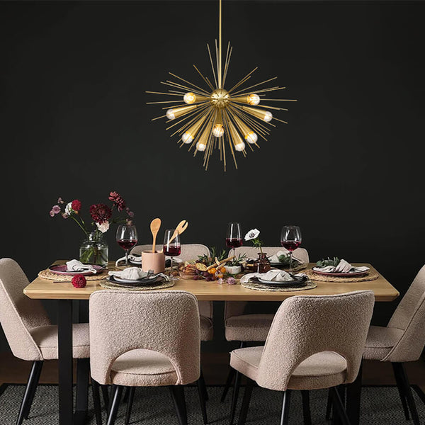 10 - Light Modern Sputnik Sunburst Pendant - Yiilighting