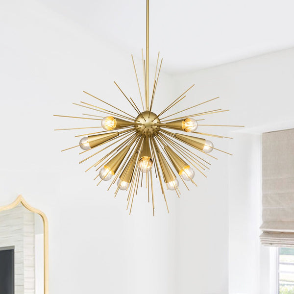 10 - Light Modern Sputnik Sunburst Pendant - Yiilighting