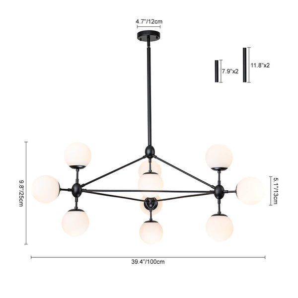 10 - Light Sputnik Glass Globe Bubble Chandelier - Yiilighting