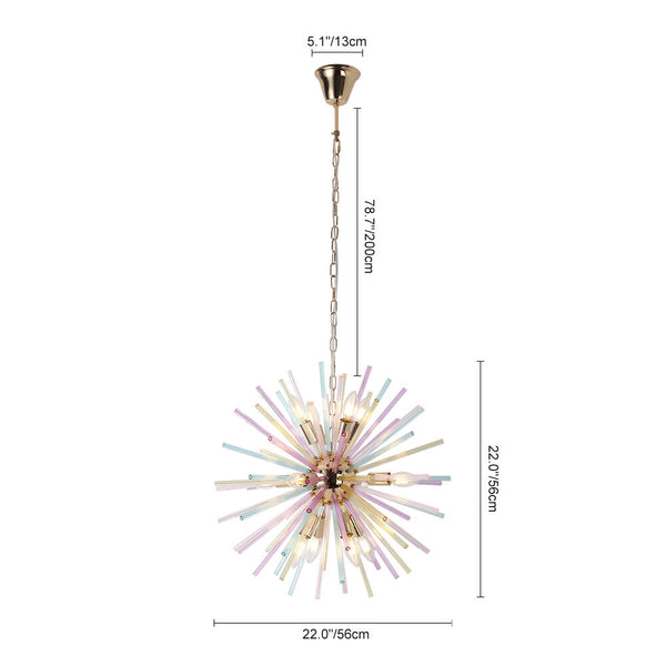 12 - Light Modern Rainbow Color Starburst Sputnik Chandelier - Yiilighting