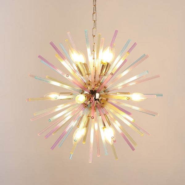 12 - Light Modern Rainbow Color Starburst Sputnik Chandelier - Yiilighting