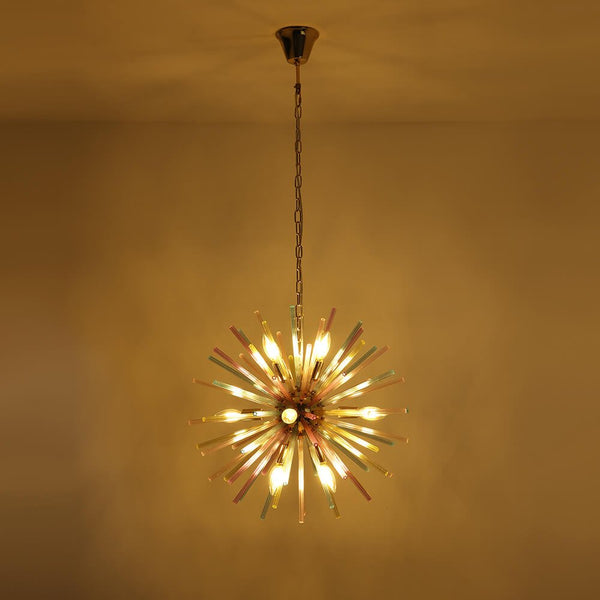 12 - Light Modern Rainbow Color Starburst Sputnik Chandelier - Yiilighting