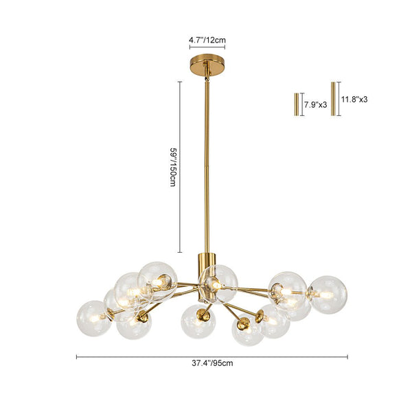 12/15/18 - Light Modern Sputnik Glass Globe Bubble Chandelier - Yiilighting