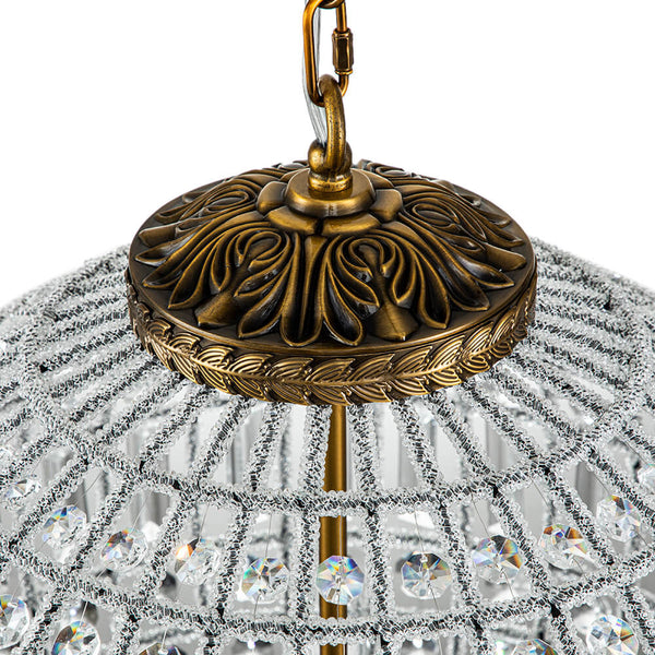 1/3/5 - Light French Glass Crystal Orb Chandelier - Yiilighting