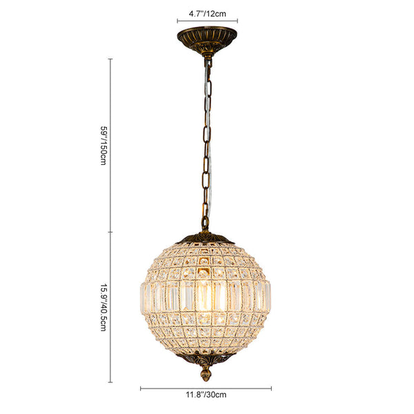 1/3/5 - Light French Glass Crystal Orb Chandelier - Yiilighting