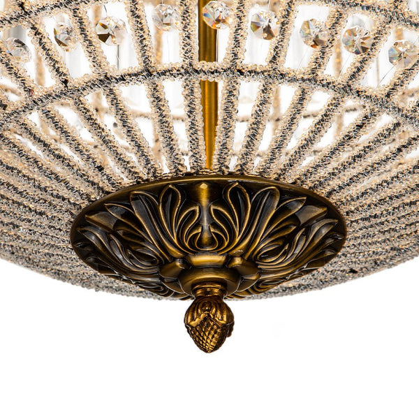 1/3/5 - Light French Glass Crystal Orb Chandelier - Yiilighting