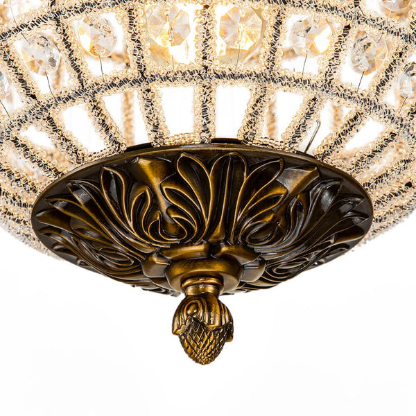 1/3/5 - Light French Glass Crystal Orb Chandelier - Yiilighting