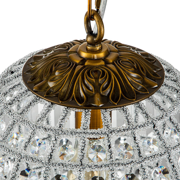 1/3/5 - Light French Glass Crystal Orb Chandelier - Yiilighting