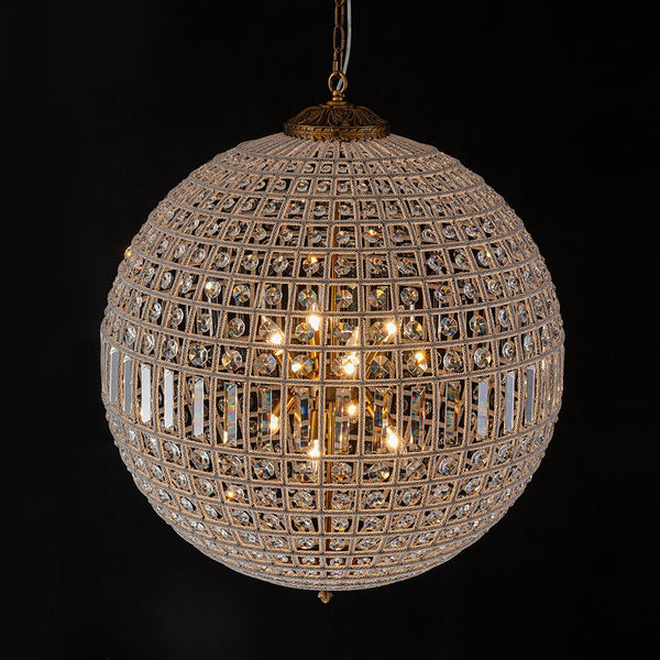 1/3/5/8 - Light French Glass Crystal Orb Chandelier - Yiilighting
