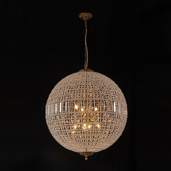 1/3/5/8 - Light French Glass Crystal Orb Chandelier - Yiilighting