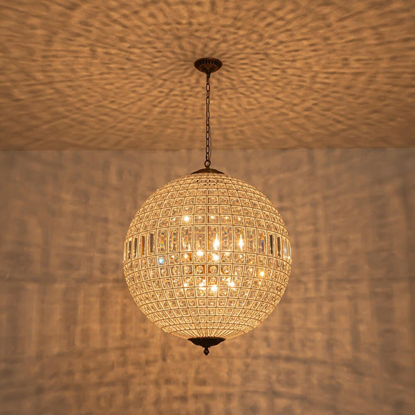 1/3/5/8 - Light French Glass Crystal Orb Chandelier - Yiilighting