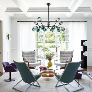 15 - Light Modern Gradient Glass Globe Sputnik Branch Chandelier - Yiilighting