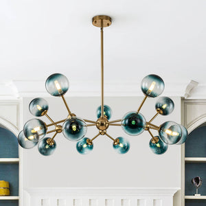 15 - Light Modern Gradient Glass Globe Sputnik Branch Chandelier - Yiilighting