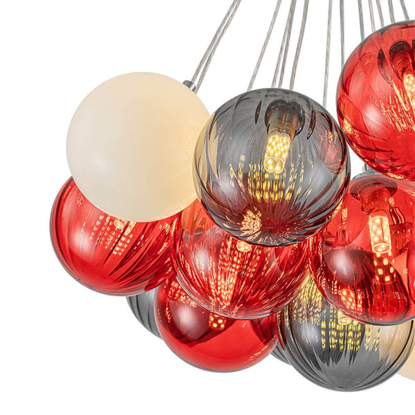 16/19 - Light Multi - Color Cluster Ribbed Glass Bubble Chandelier - Yiilighting