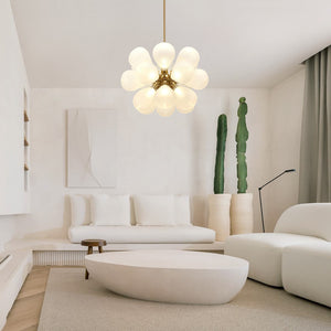 18 - Light Modern Opal Glass Bubble Cluster White Chandelier - Yiilighting