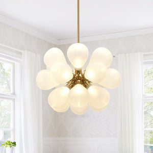 18 - Light Modern Opal Glass Bubble Cluster White Chandelier - Yiilighting