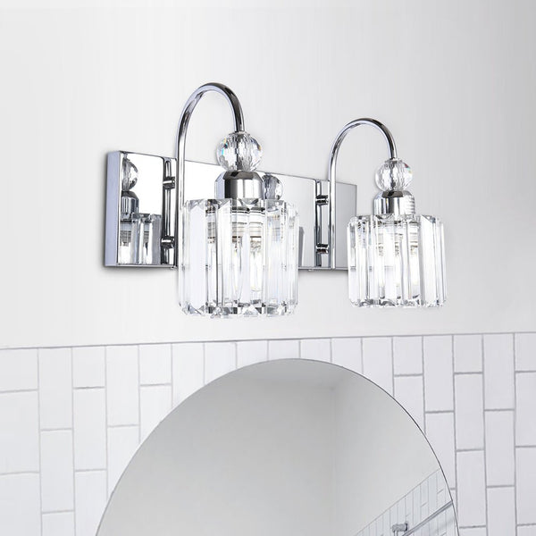 2 - Light Modern Crystal Bathroom Vanity Light - Yiilighting