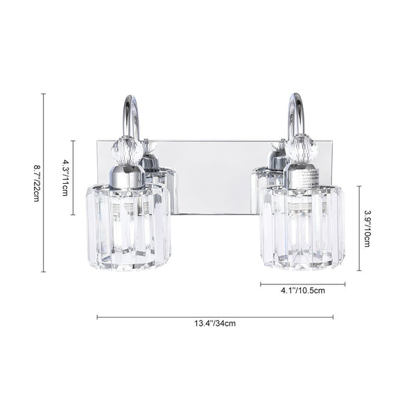 2 - Light Modern Crystal Bathroom Vanity Light - Yiilighting