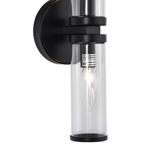 2 - Light Modern Cylinder Clear Glass Wall Sconces - Yiilighting