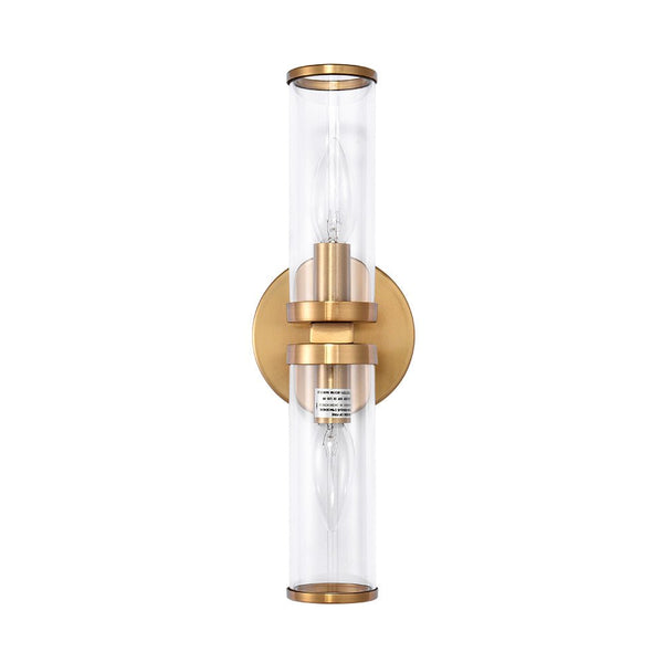 2 - Light Modern Cylinder Clear Glass Wall Sconces - Yiilighting