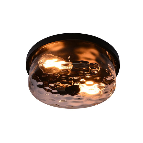 2 - Light Modern Seeded Glass Flush Mount - Yiilighting