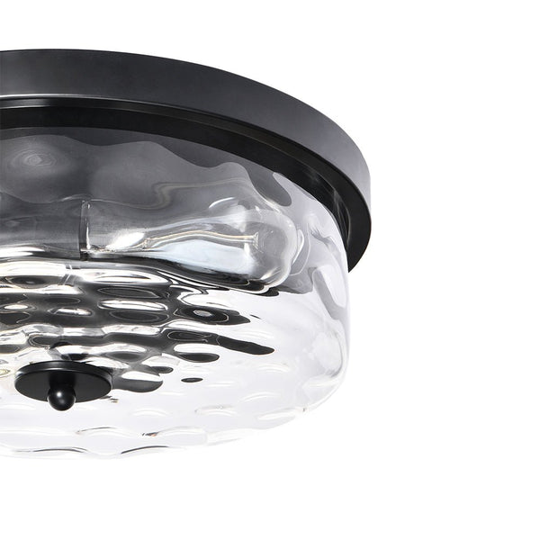 2 - Light Modern Seeded Glass Flush Mount - Yiilighting