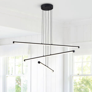 3 - Light Dimmable Modern LED Linear Chandelier - Yiilighting