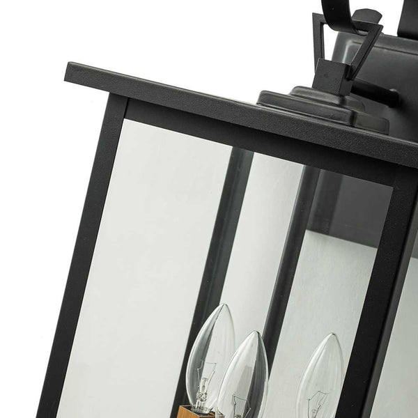 3 - Light Lantern Clear Glass Outdoor Wall Sconce - Yiilighting