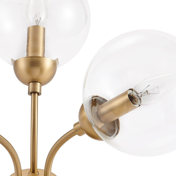 3 - Light Mid - Century Glass Sputnik Semi Flush Mount - Yiilighting