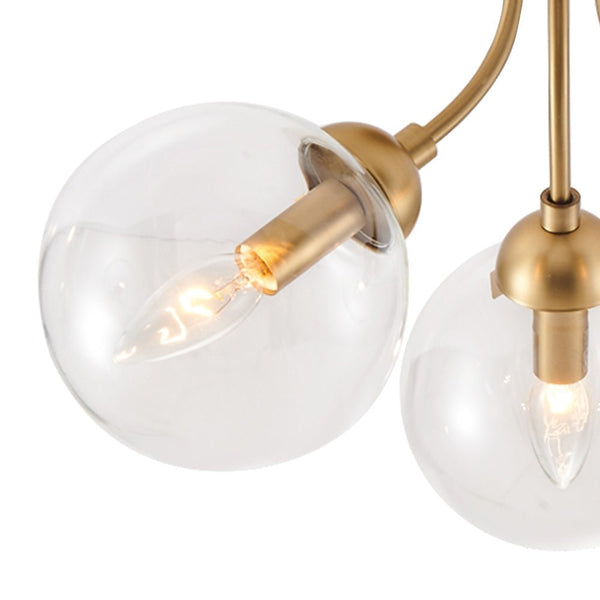 3 - Light Mid - Century Glass Sputnik Semi Flush Mount - Yiilighting