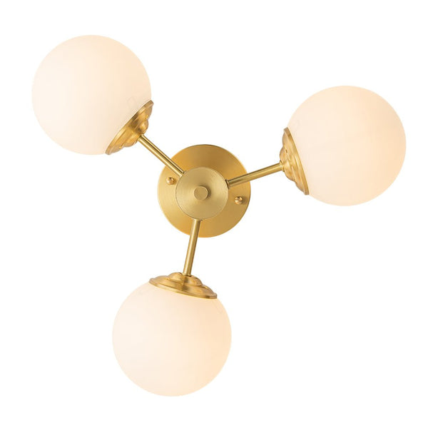 3 - Light Mid - Century Modern Frosted Glass Semi Flush Mount - Yiilighting