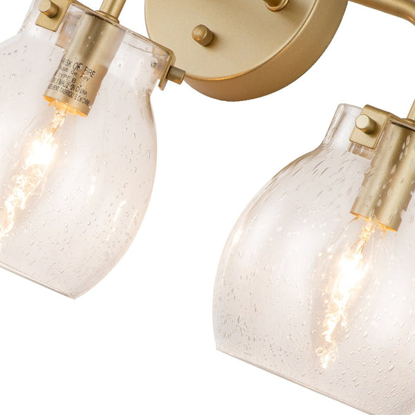 3 - Light Modern Brass Seeded Glass Wall Sconces - Yiilighting