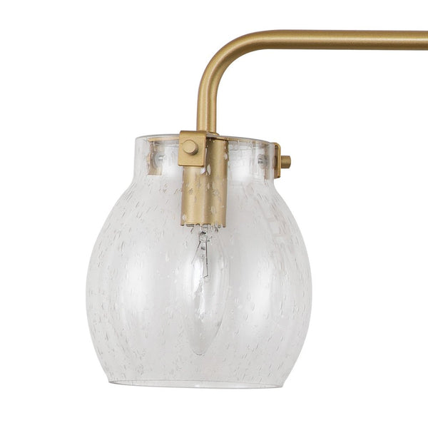 3 - Light Modern Brass Seeded Glass Wall Sconces - Yiilighting