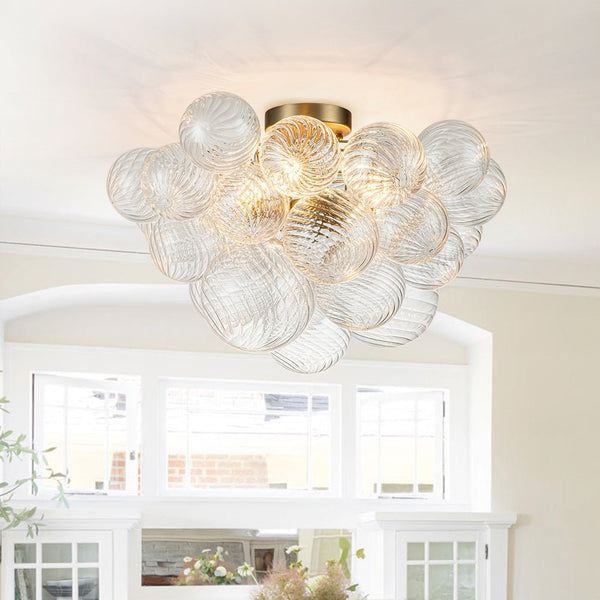 3 - Light Modern Cluster Glass Bubble Sputnik Chandelier - Yiilighting