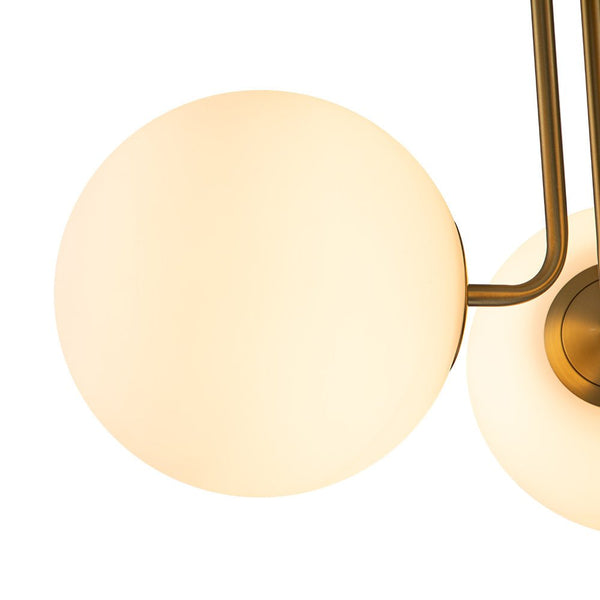 3 - Light Modern Mid - Century Gold Sputnik Semi Flush Mount - Yiilighting